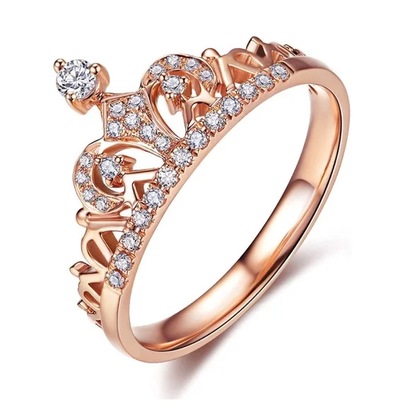 Princess Grace Enchanting Rose Gold Crown Ring