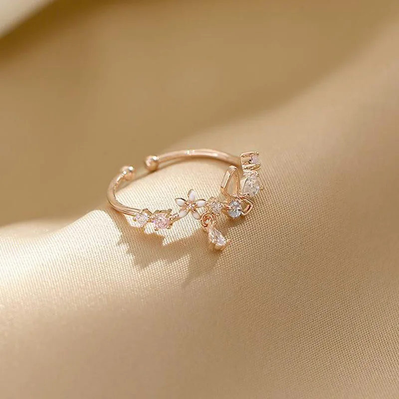 Blooming Elegance Enchanted Floral Bowknot Ring