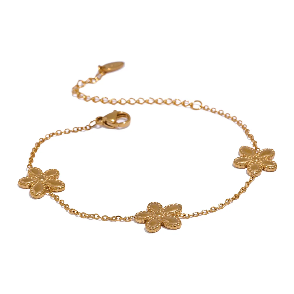 Flora's Embrace Golden Blossom Bracelet