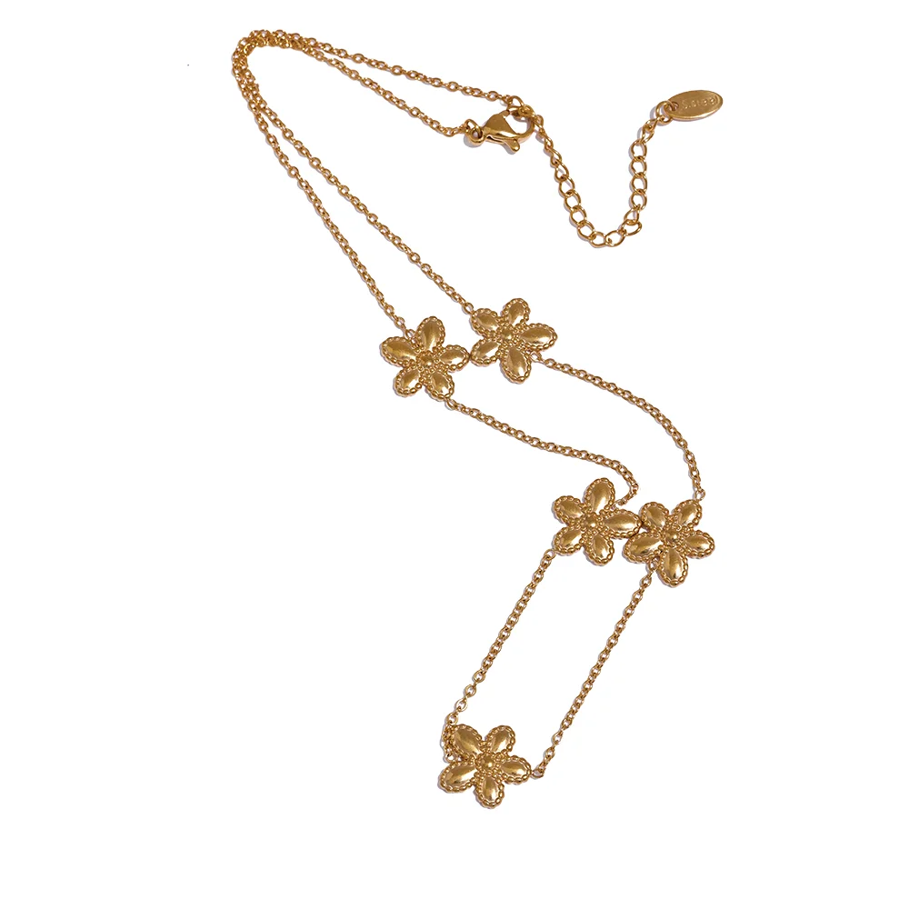 Flora’s Embrace Golden Blossom Necklace