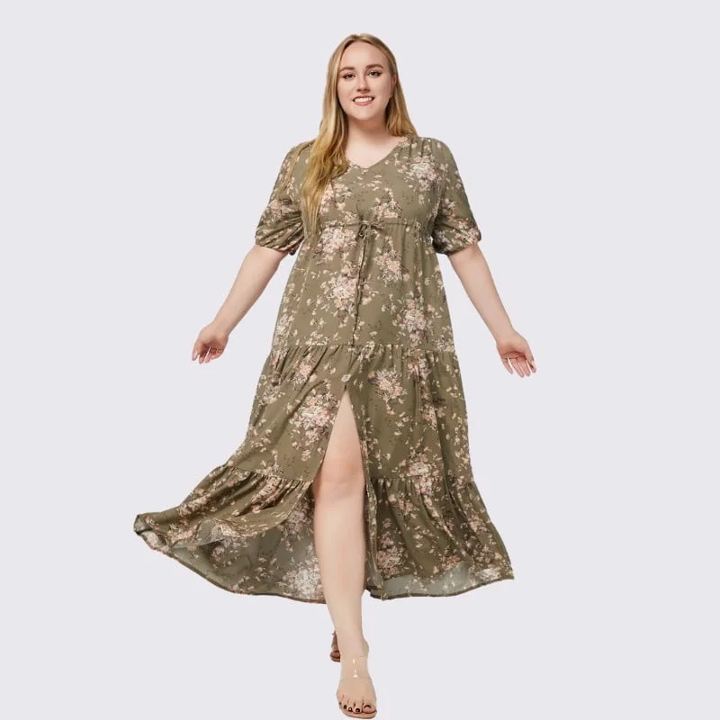 Chloe Plus Size Floral Maxi Dress