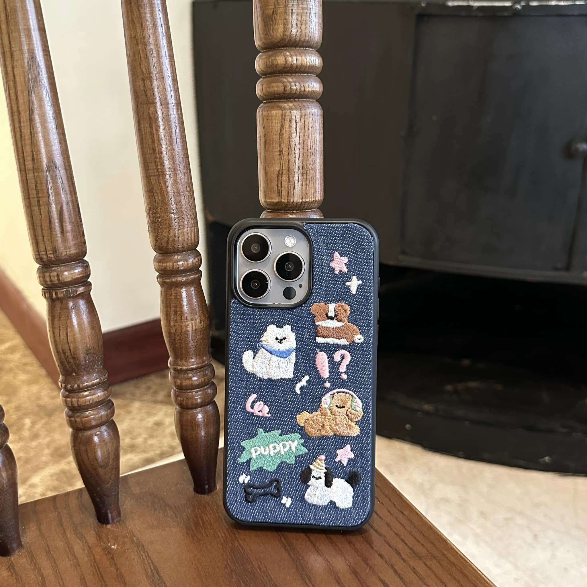 Denim & Embroidery Case for Your iPhone