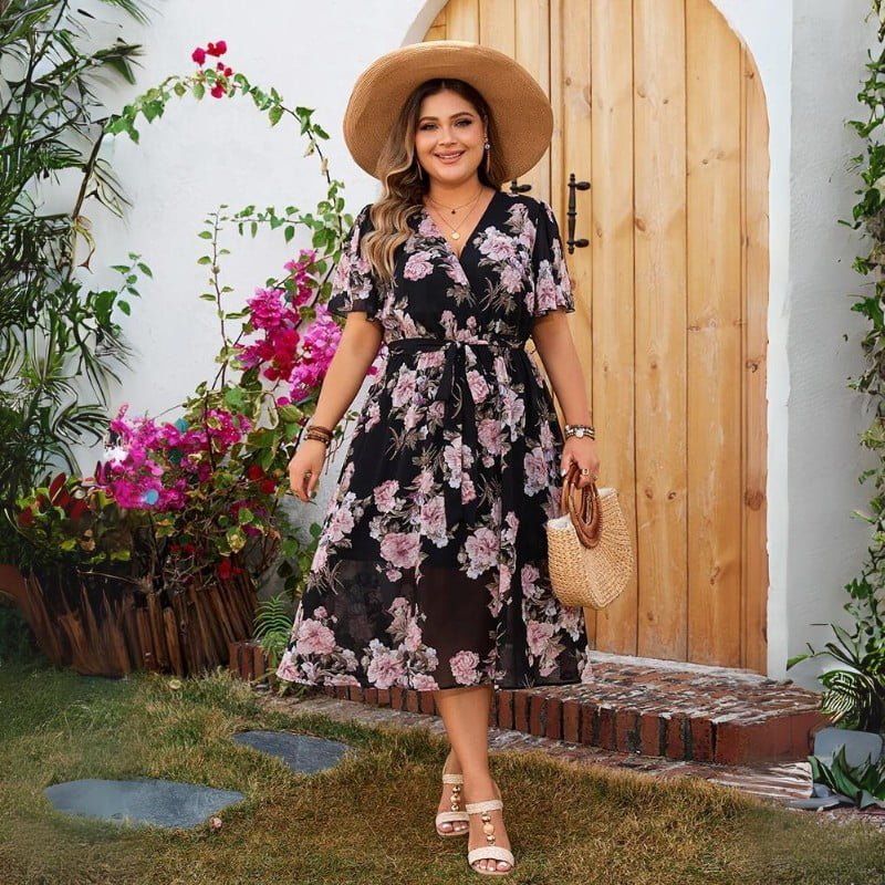 Maria Plus Size Floral Boho Dress