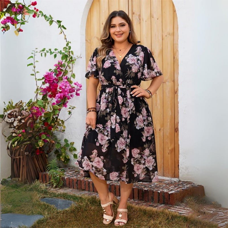 Maria Plus Size Floral Boho Dress