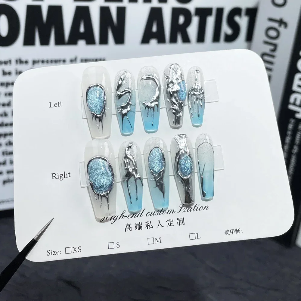 Azure Legend Press-On Nails