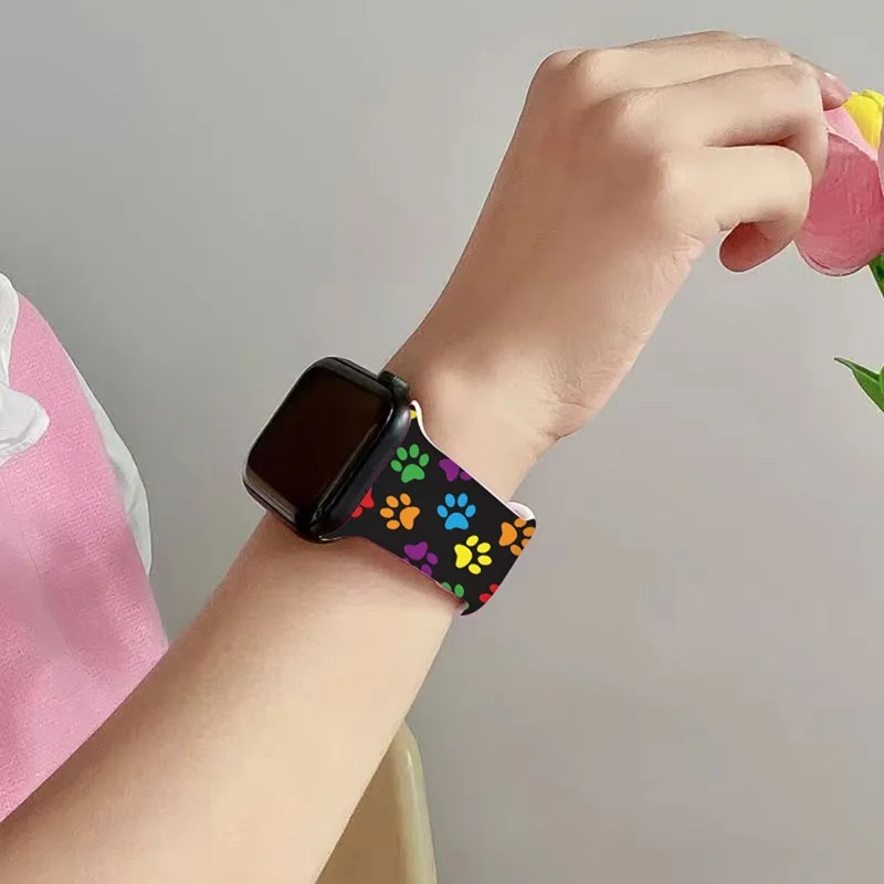 Paw Printed Silicone Strap for Apple Watch