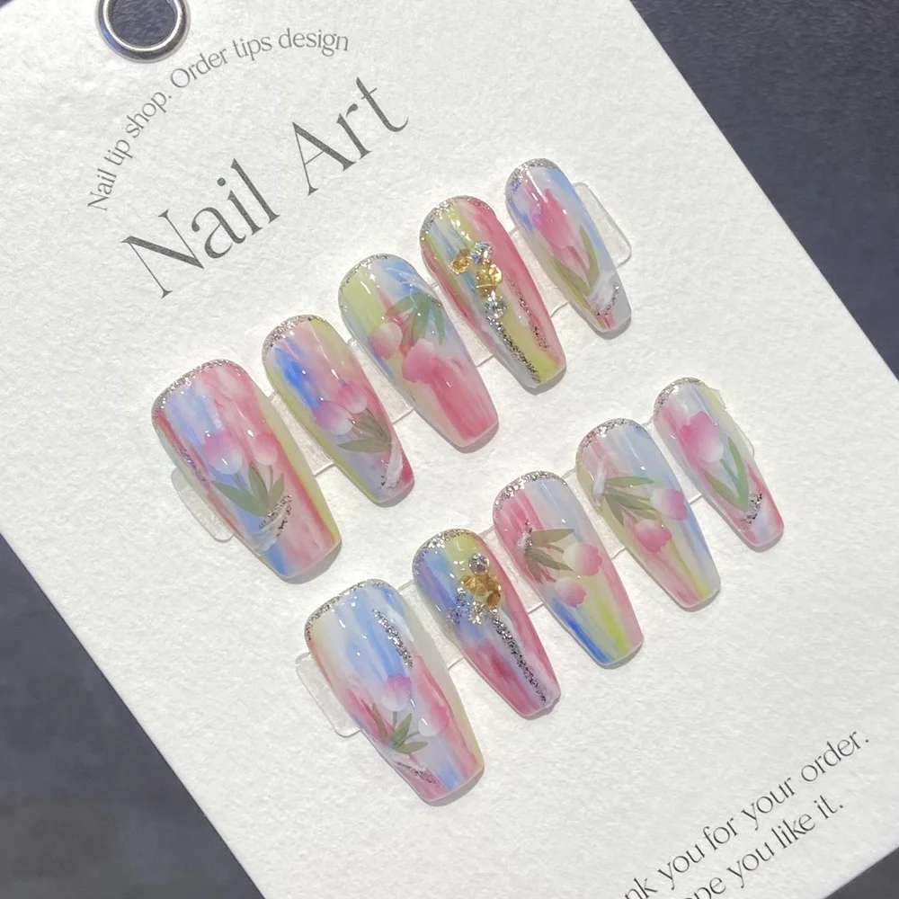 Tulip Blue Press on Nails