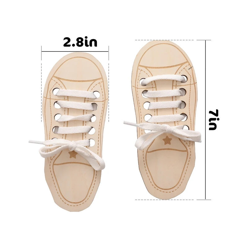 Montessori Wooden Shoelace Toy 5