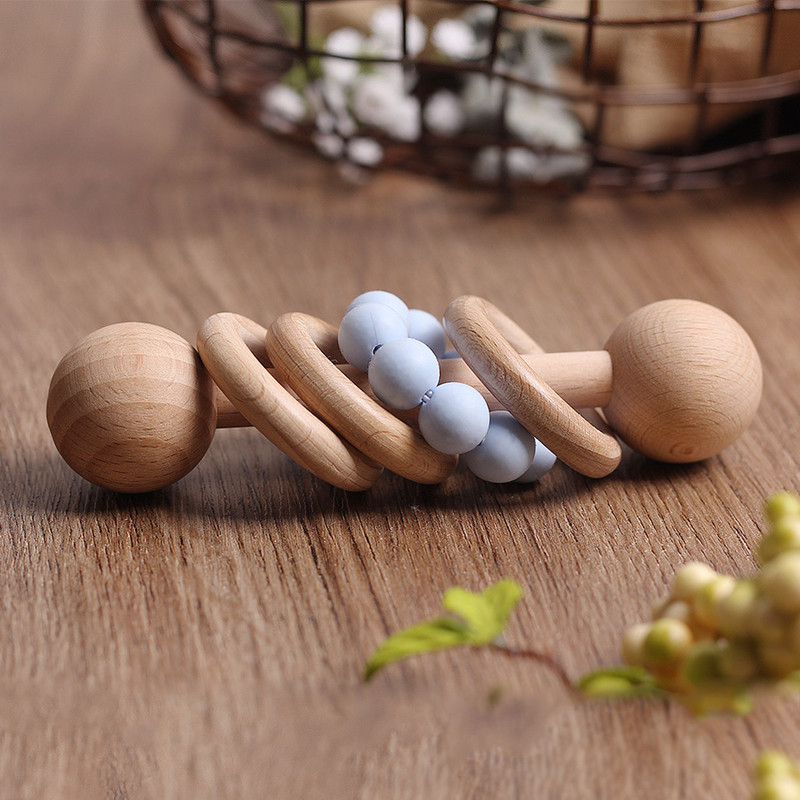 Wooden Baby Teething Rattle