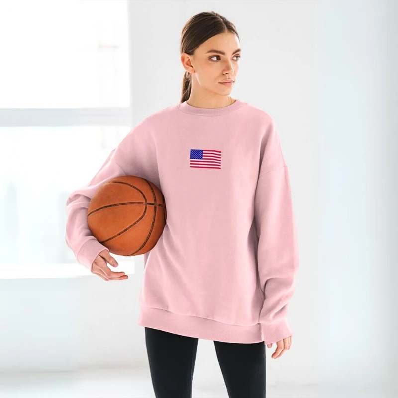 American Flag Embroidered Sweatshirt