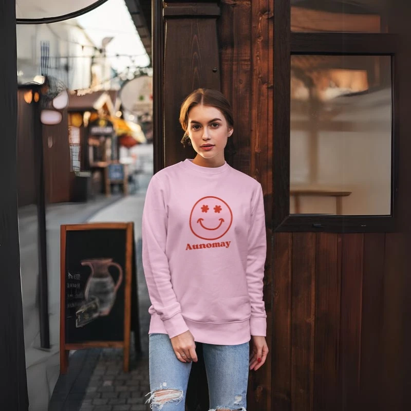 Aunomay Icon Smile Print Unisex Sweatshirt