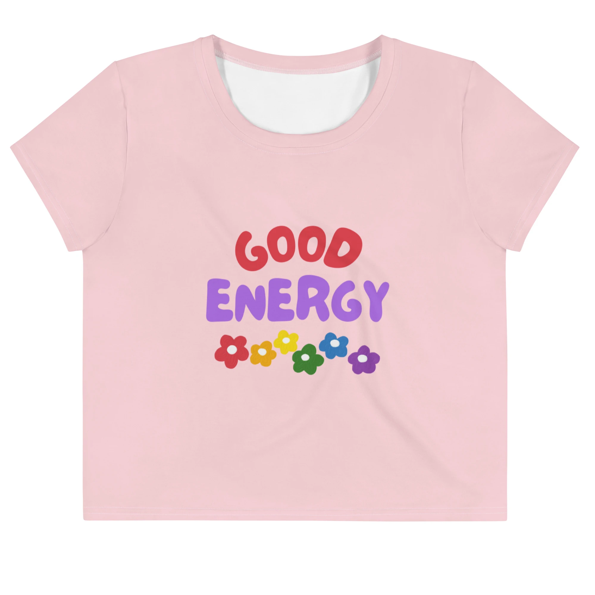 Good Energy Flowers Print Crop Tee