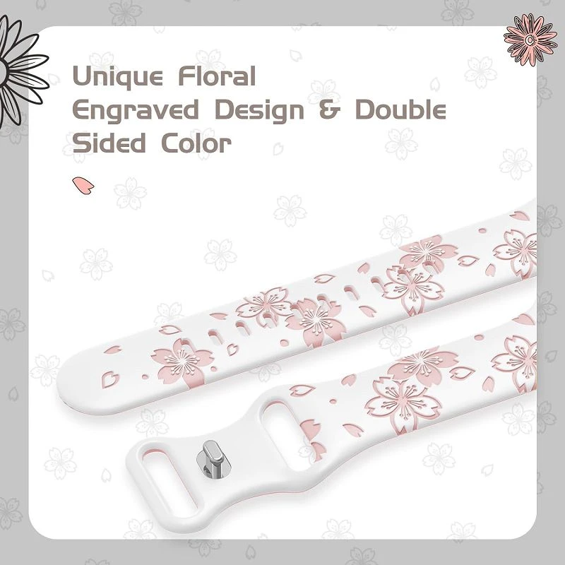 Floral Engraved Apple Watch Band - Aunomay