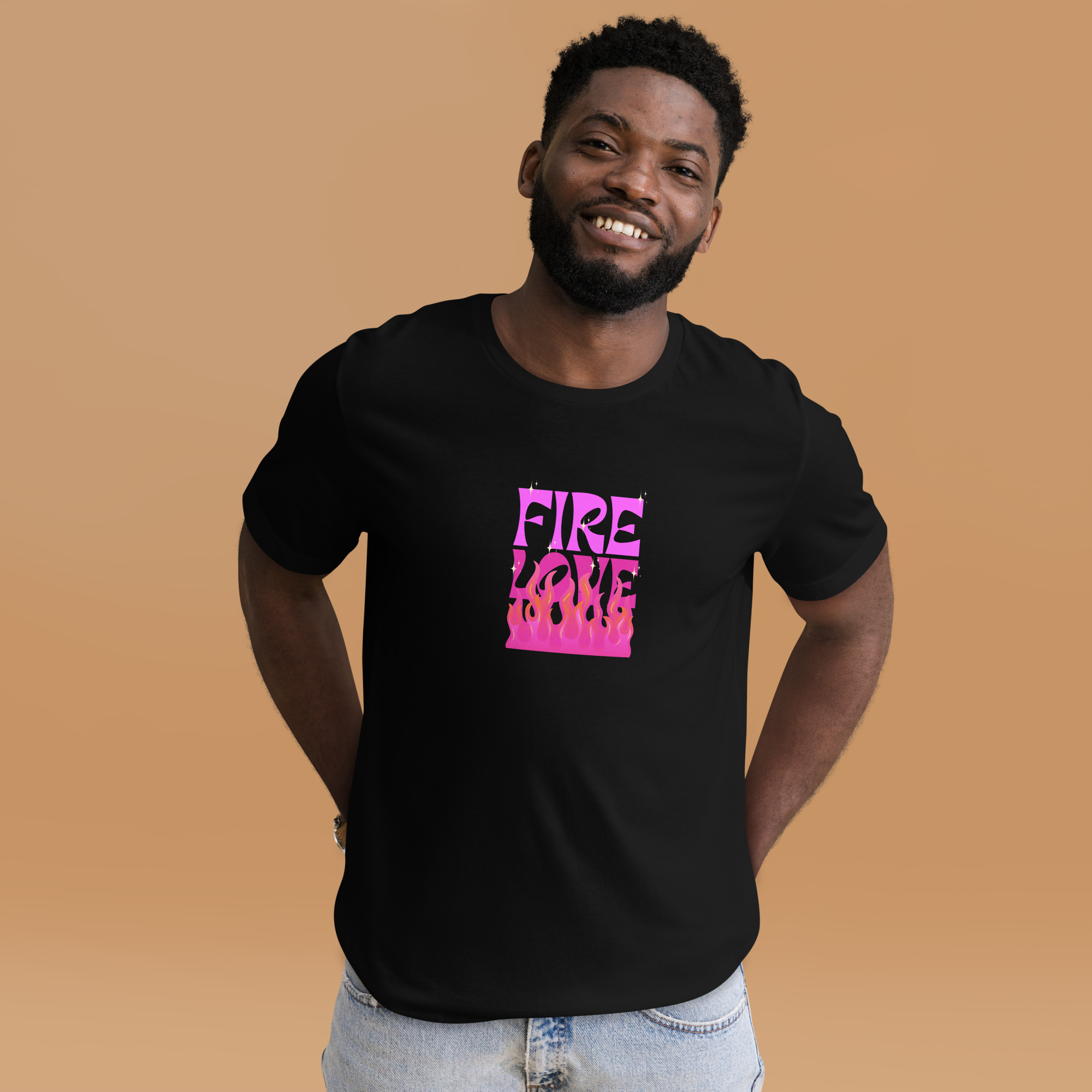 Fire Love Print Unisex T-shirt