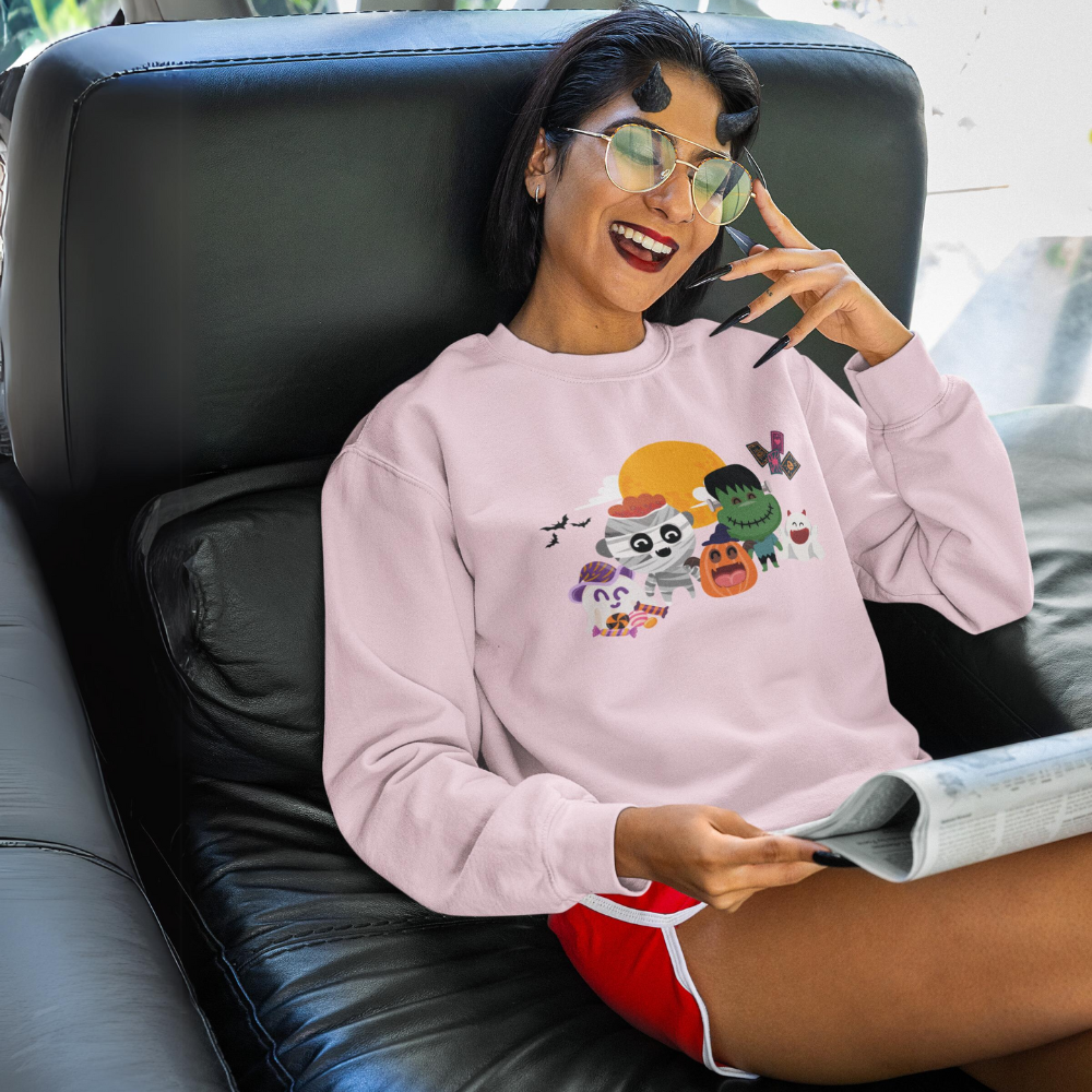 Halloween With Friends Crewneck Sweatshirt