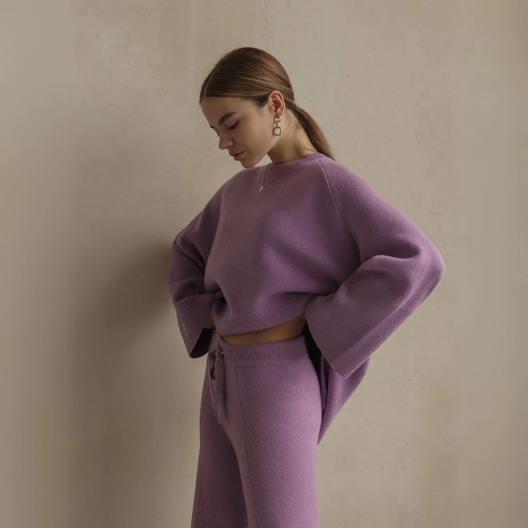 Oversized Knitwear Set - Purple