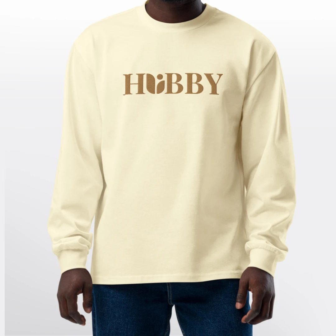 Hubby Embroidered Sweatshirt – Butter – 3XL, Butter