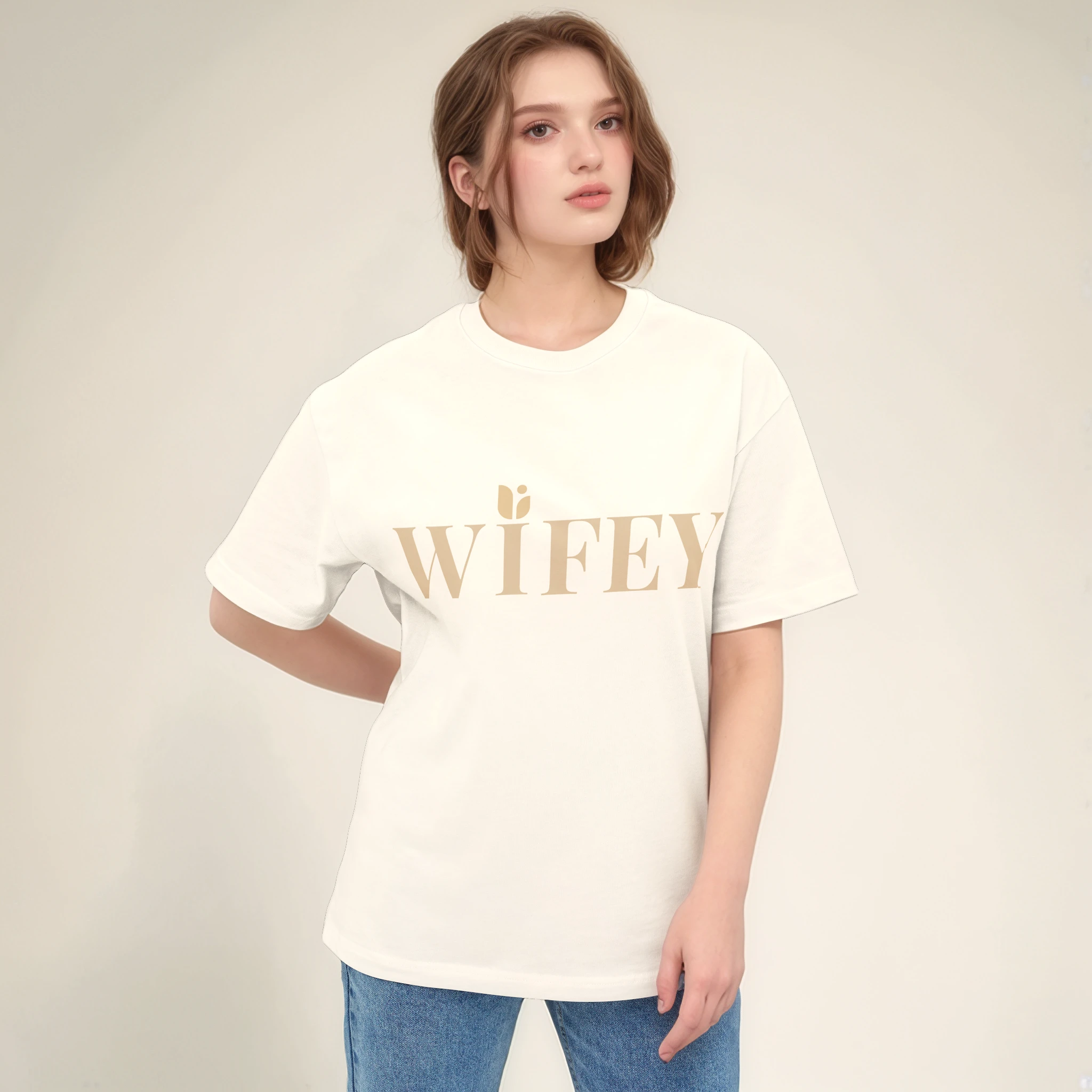 Wifey Statement Tee – Natural