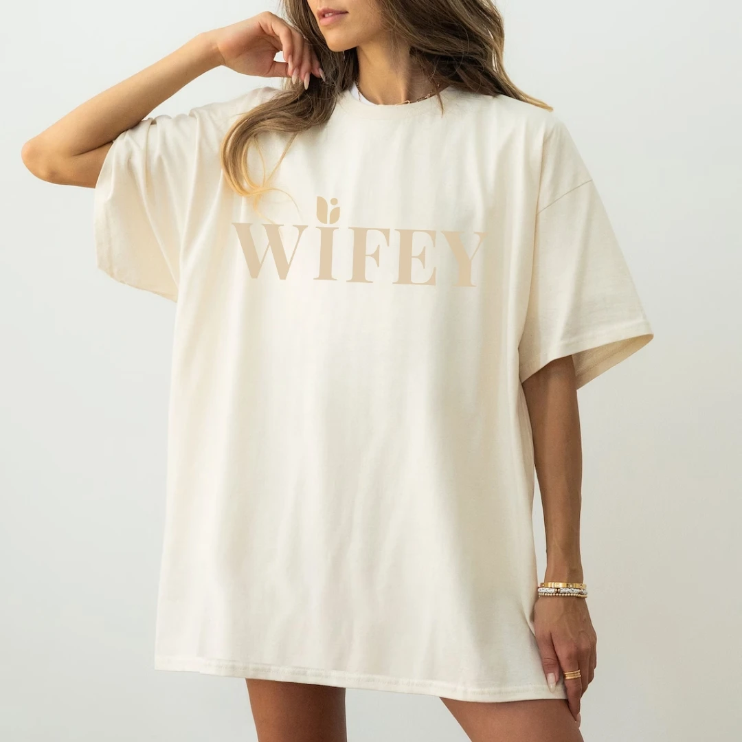 Wifey Statement Tee – Natural