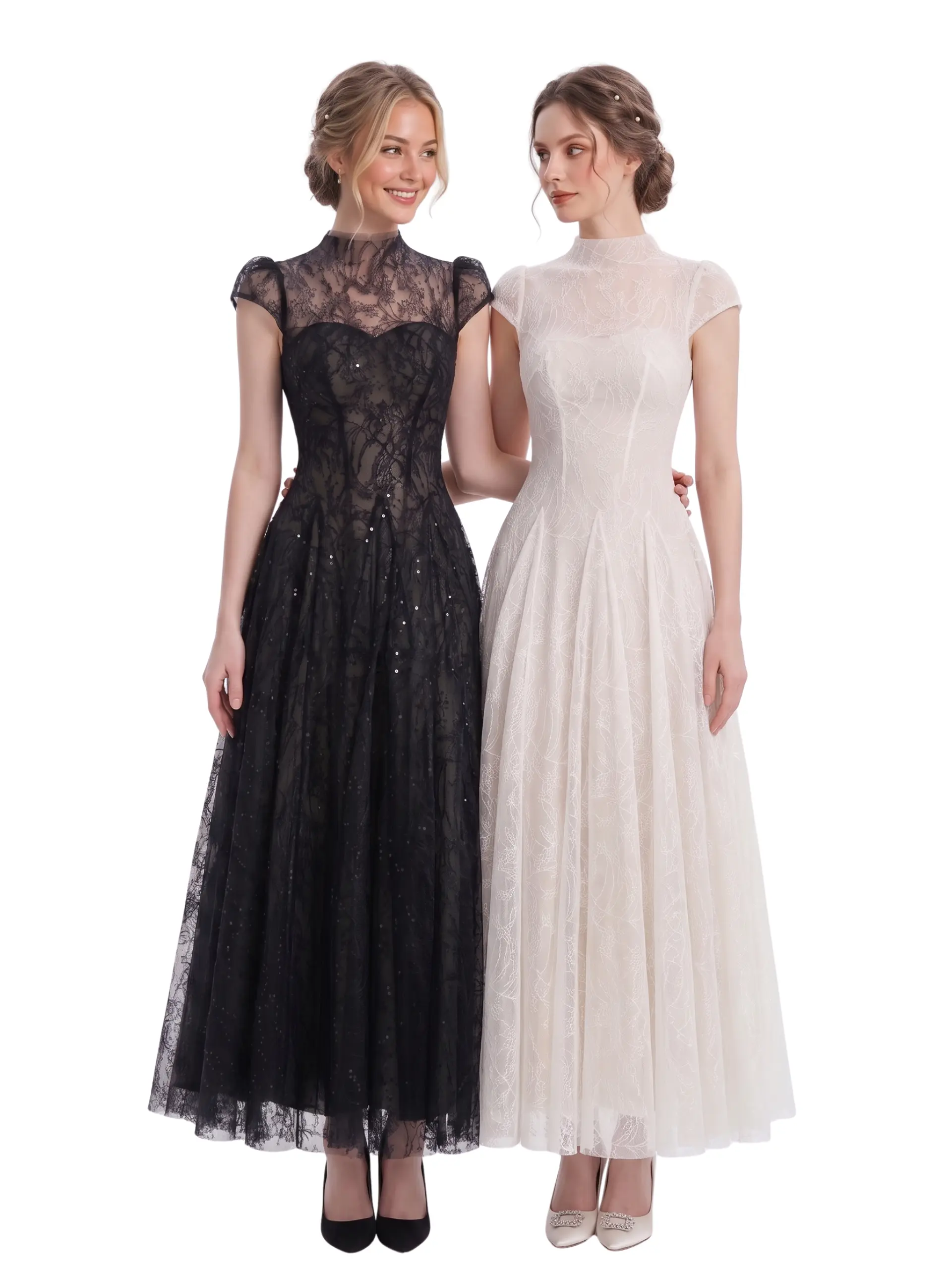 Velia Sequin Lace Maxi Dress