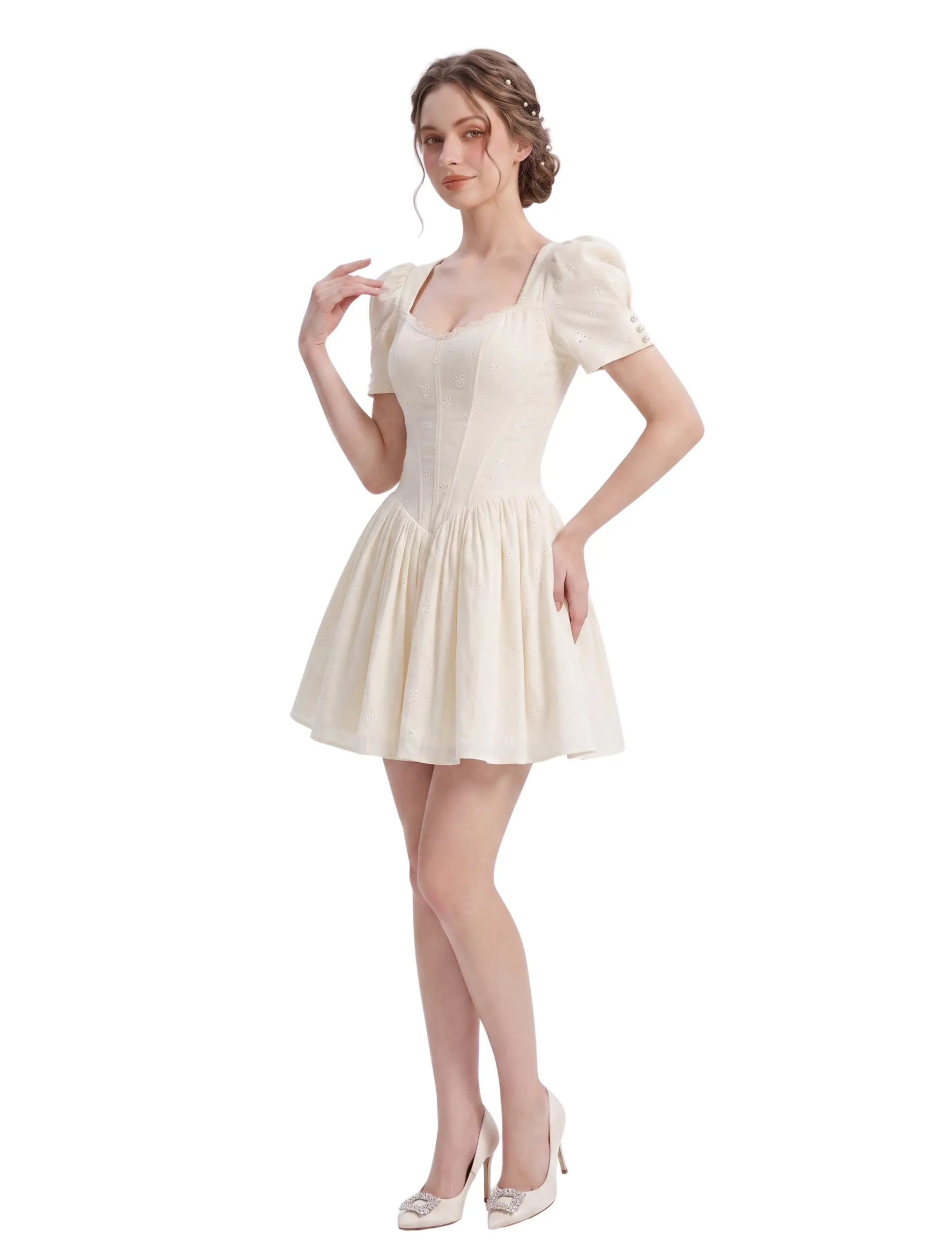 Orla Embossed Floral Corset Mini Dress