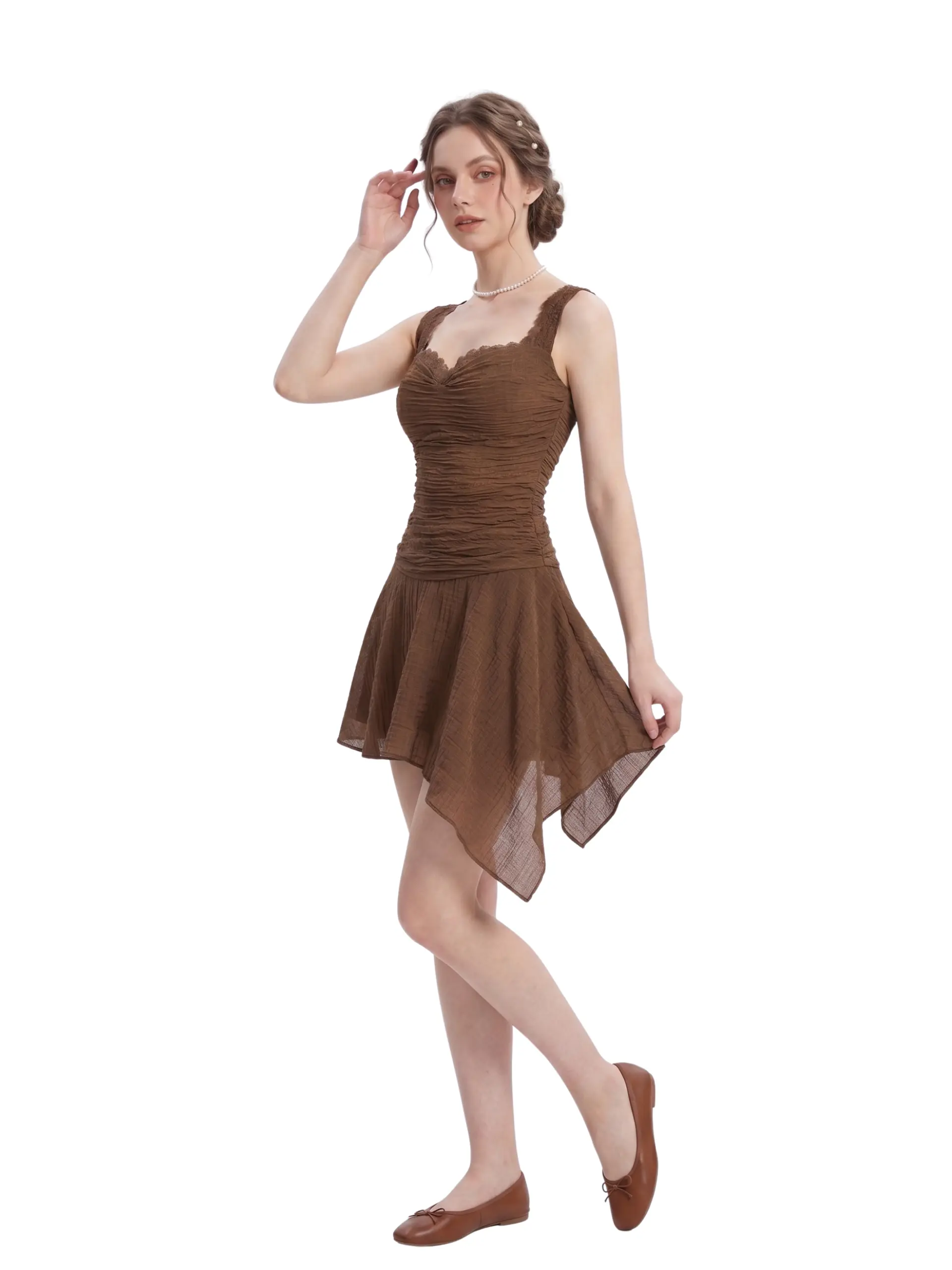Mirelle Brown Two Piece Skirt Set